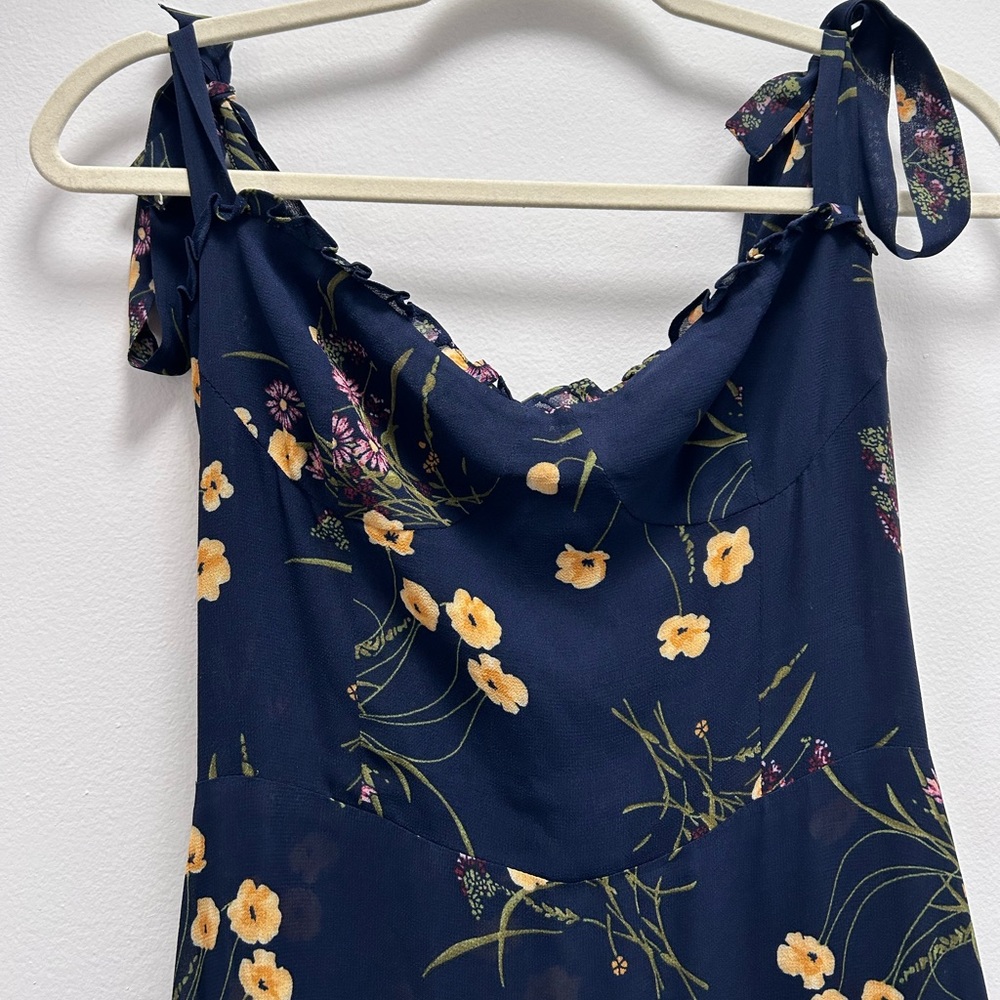 Reformation Navy Floral Midi Nikita Dress - Picture 6 of 9